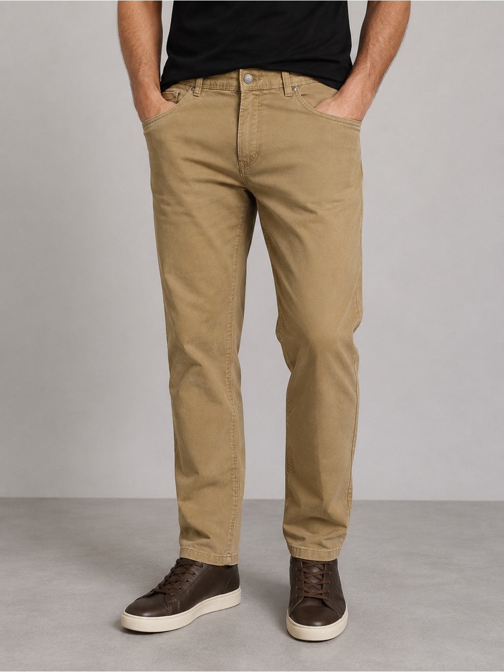 ZARA Men’s Khaki Slim Fit Stretch Chino Pants